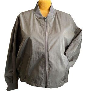 Lululemon Lightweight Hem-Cinch Bomber Jacket Womens Size Medium Green Oversized